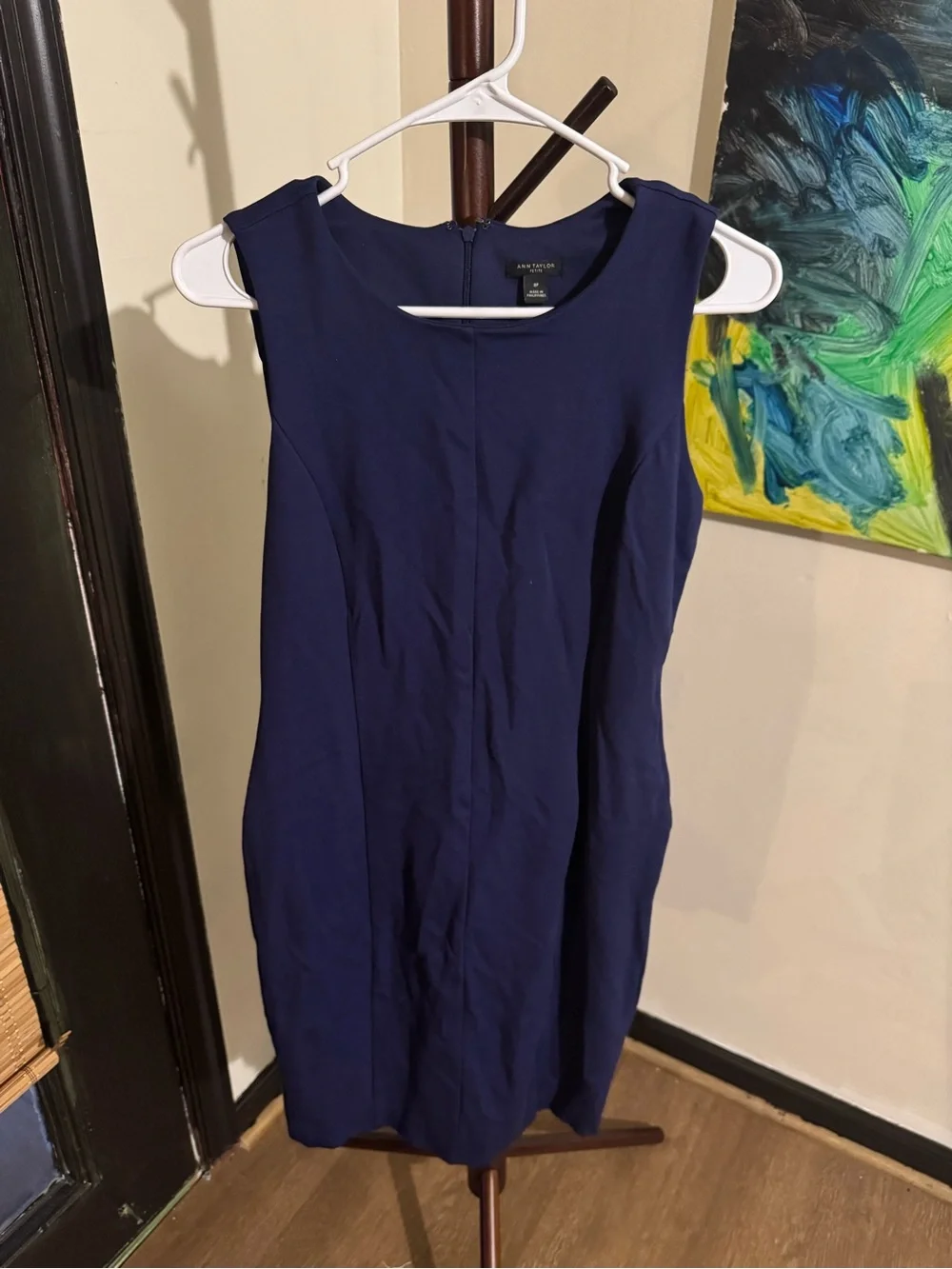 Ann Taylor Sleeveless Navy Sheath Dress - Picture 1 of 2